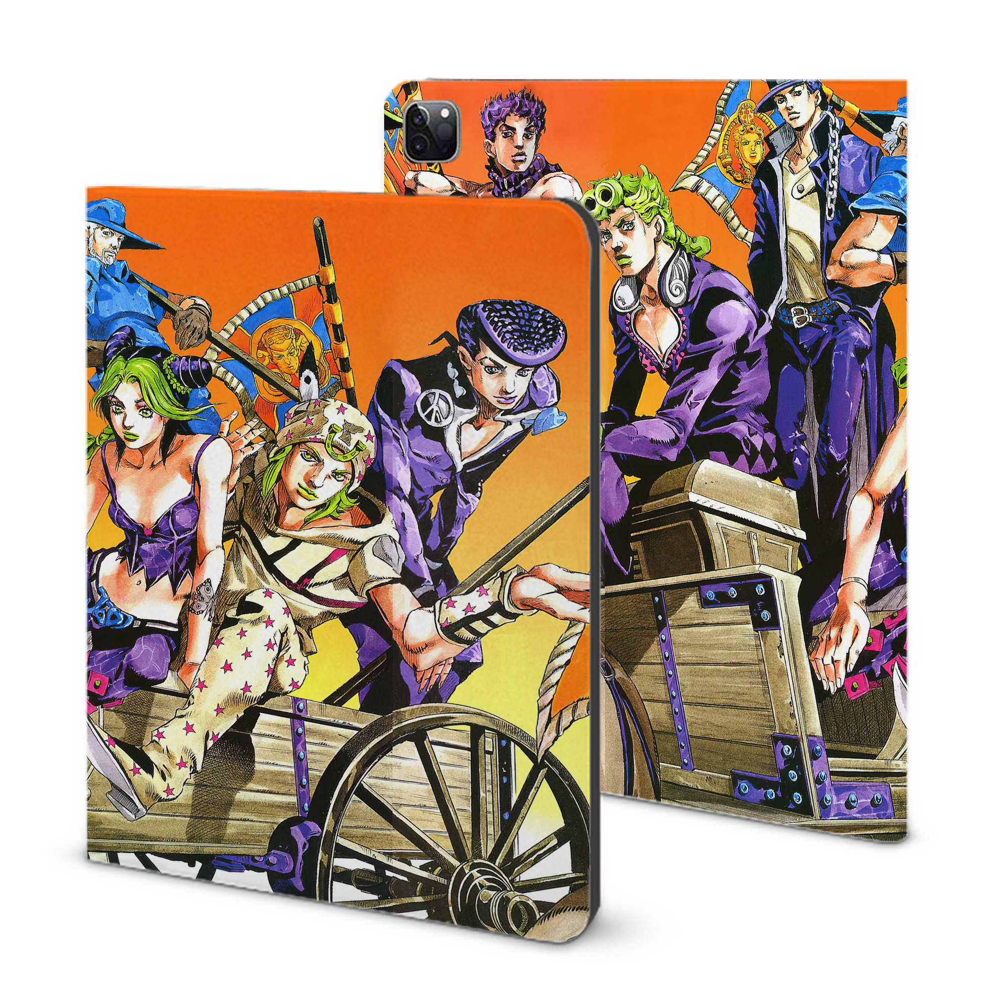 （画像用） ジョジョの奇妙な冒険 JoJo's Bizarre Adventure IPad ケース ブック型 PUレザー TPU 耐衝撃 軽量 薄型 ペン収納なし 全面保護 IPad 各モデル対応
